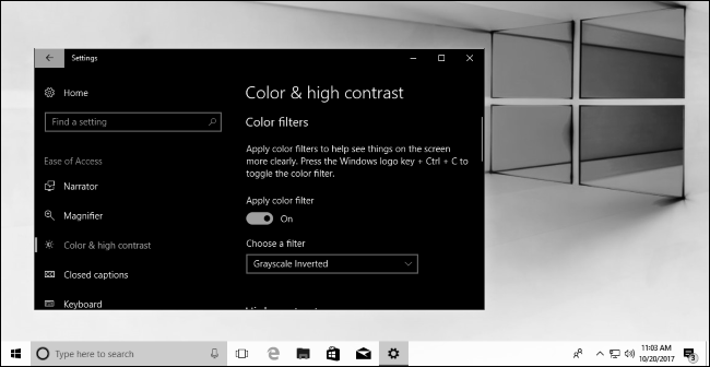 screen is black and white windows 10